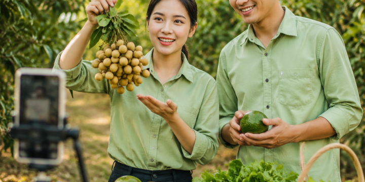 Livestream Bán Nông Sản Chuyên Nghiệp Với Áo Đồng Phục
